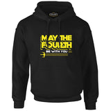 May the Fourth with Battleship Logo Black Men's Zipperless Hoodie