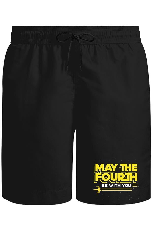May the Fourth with Battleship Logo Unisex Siyah Şort