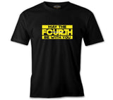 May the Fourth with Lightsaber Black Men's Tshirt
