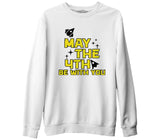 May the Fourth with Ships and Stars Beyaz Erkek Kalın Sweatshirt