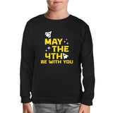 May the Fourth with Ships and Stars Black Kids Sweatshirt