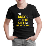 May the Fourth with Ships and Stars Siyah Çocuk Tshirt