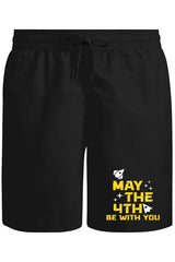 May the Fourth with Ships and Stars Unisex Siyah Şort