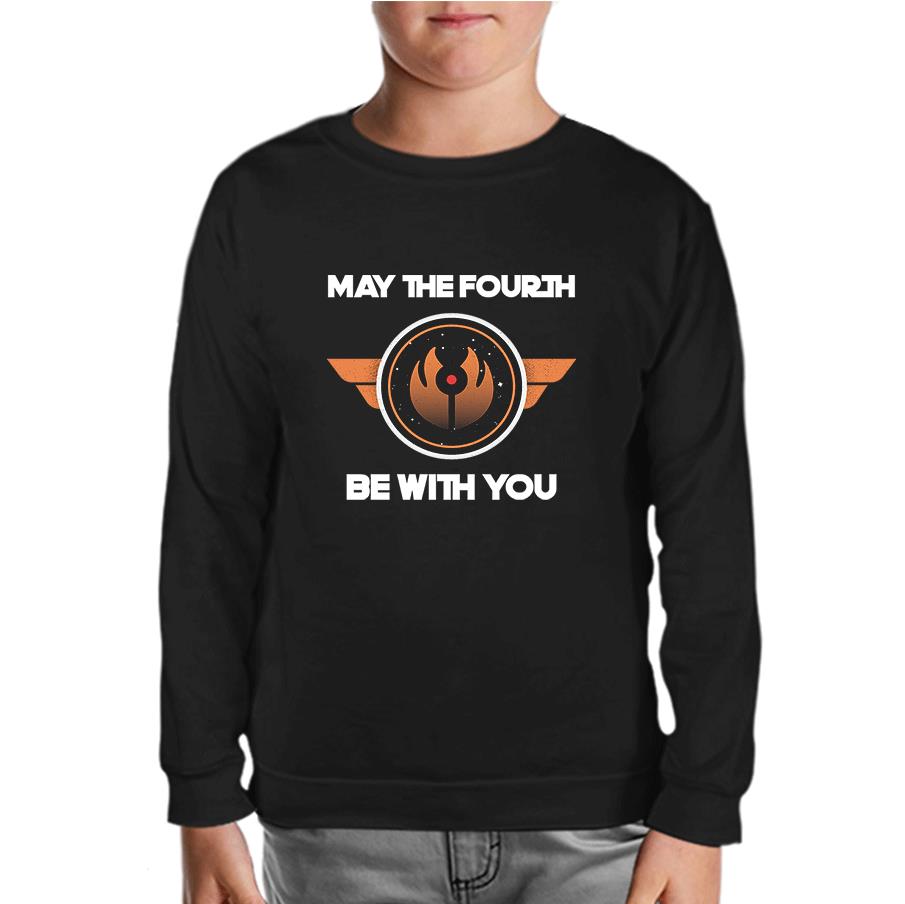 May the Fourth with Universe Symbol Black Kids Sweatshirt
