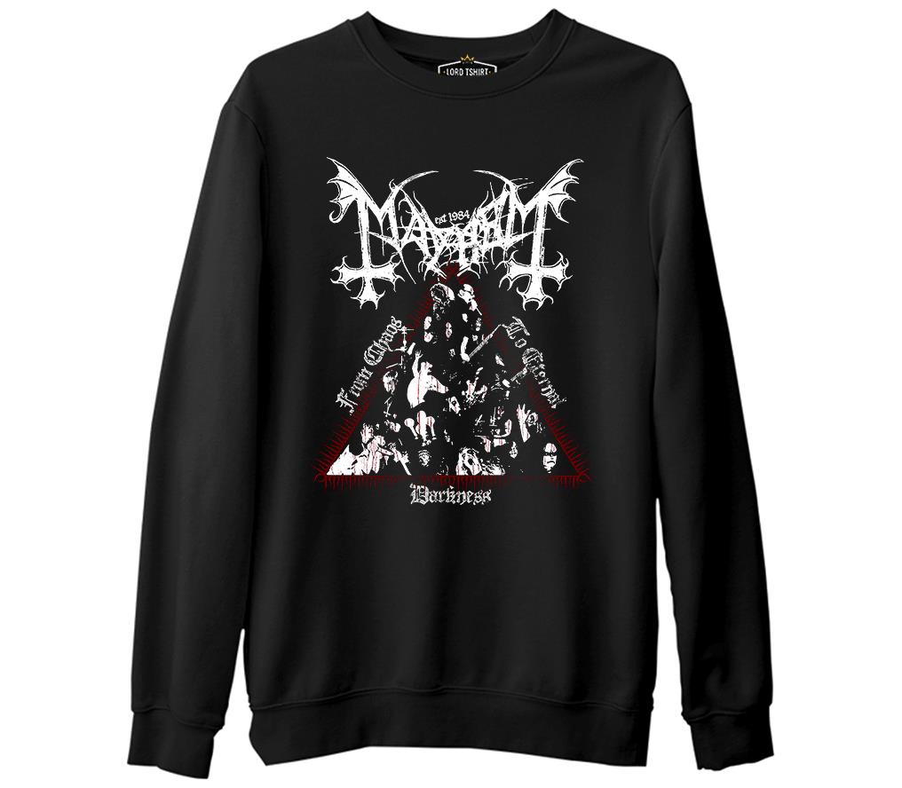 Mayhem - From Chaos to Eternal Darkness Siyah Erkek Kalın Sweatshirt