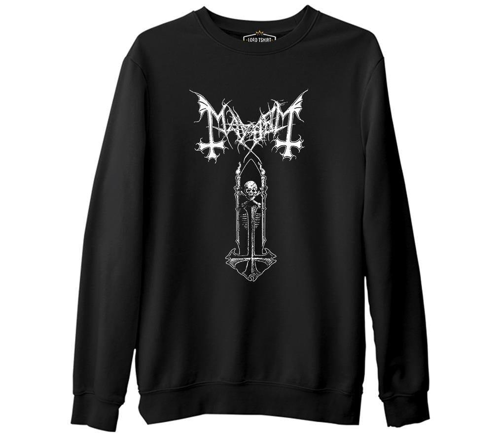 Mayhem Gate Skull Siyah Erkek Kalın Sweatshirt