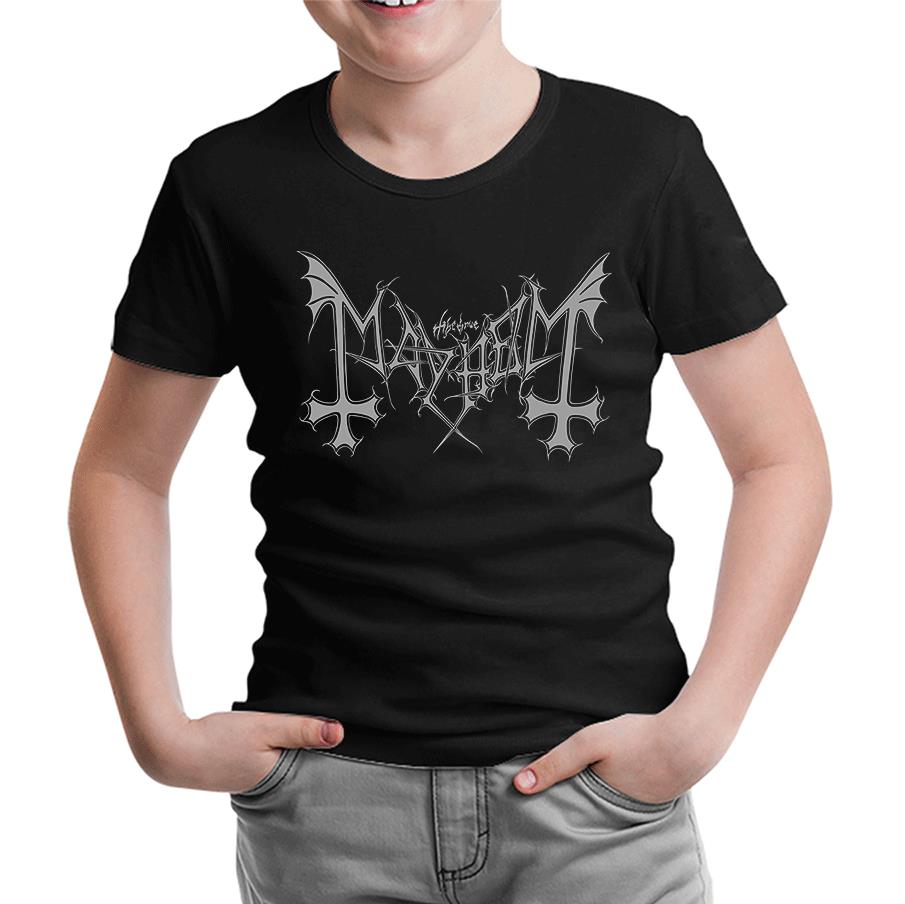 Mayhem - Logo Gray Black Kids Tshirt 