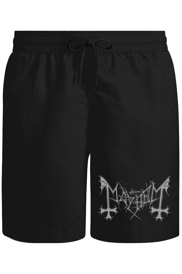 Mayhem - Logo Gray Unisex Black Shorts 