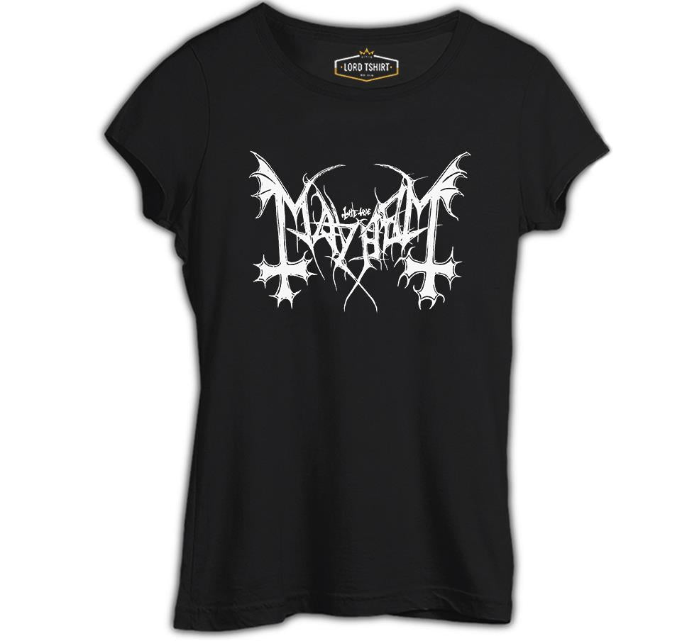 Mayhem - Logo Siyah Kadın Tshirt