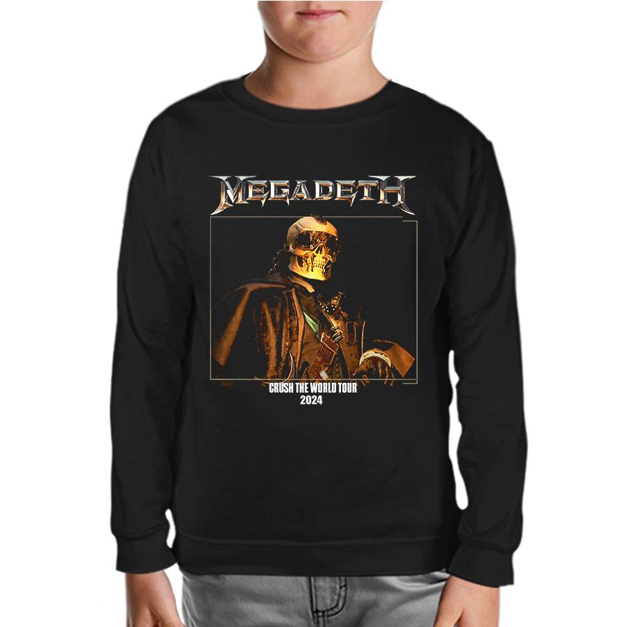 Megadeth - Crush World Tour 2024 Black Kids Sweatshirt 
