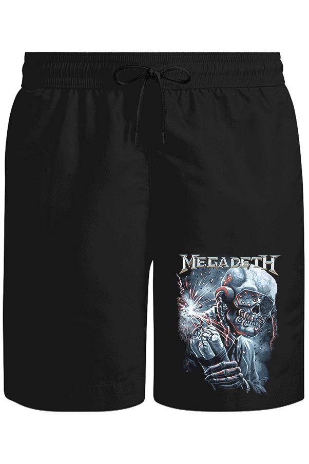 Megadeth Unisex Siyah Şort