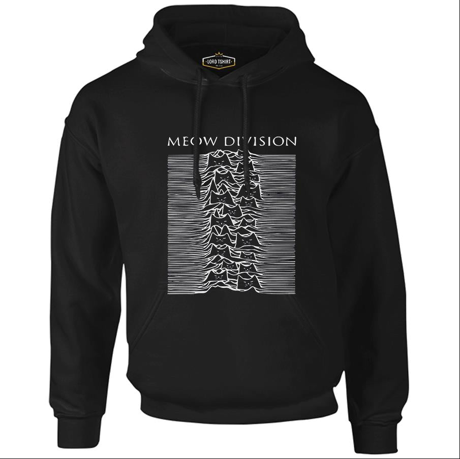 Meow Division Black Men's Zipperless Hoodie