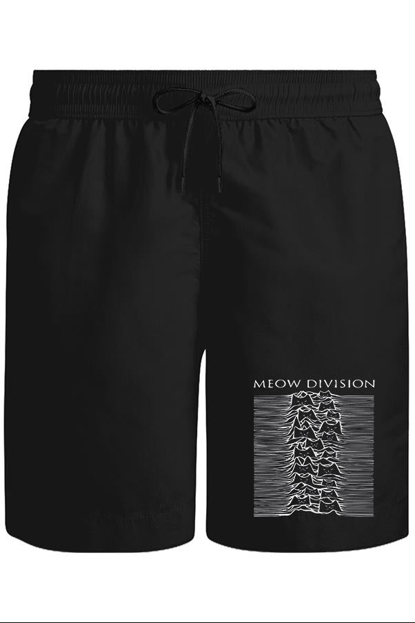 Meow Division Unisex Siyah Şort