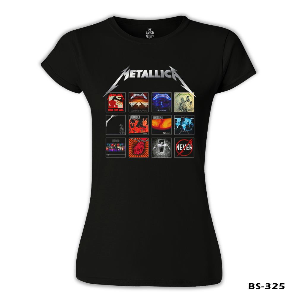 Metallica - Album Covers Siyah Kadın Tshirt
