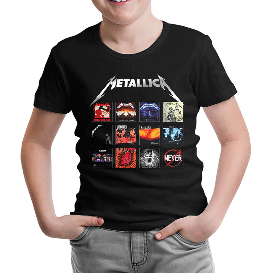 Metallica - Album Covers Siyah Çocuk Tshirt