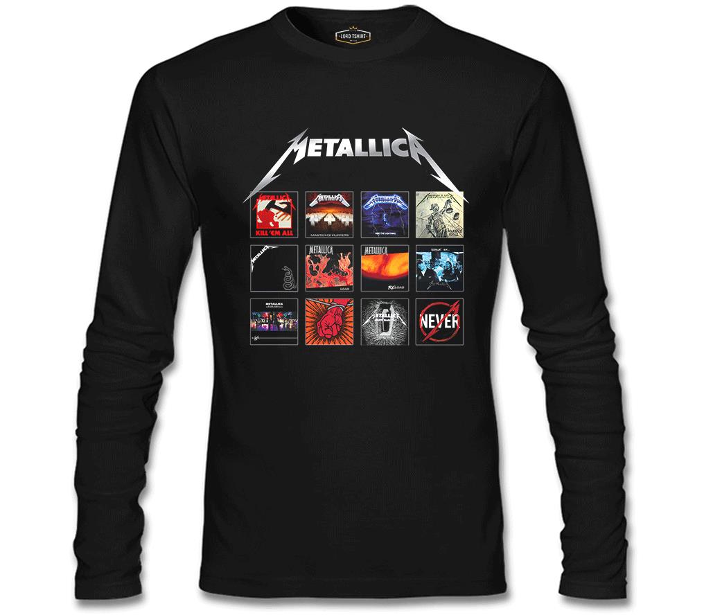 Metallica - Album Covers Siyah Erkek Sweatshirt