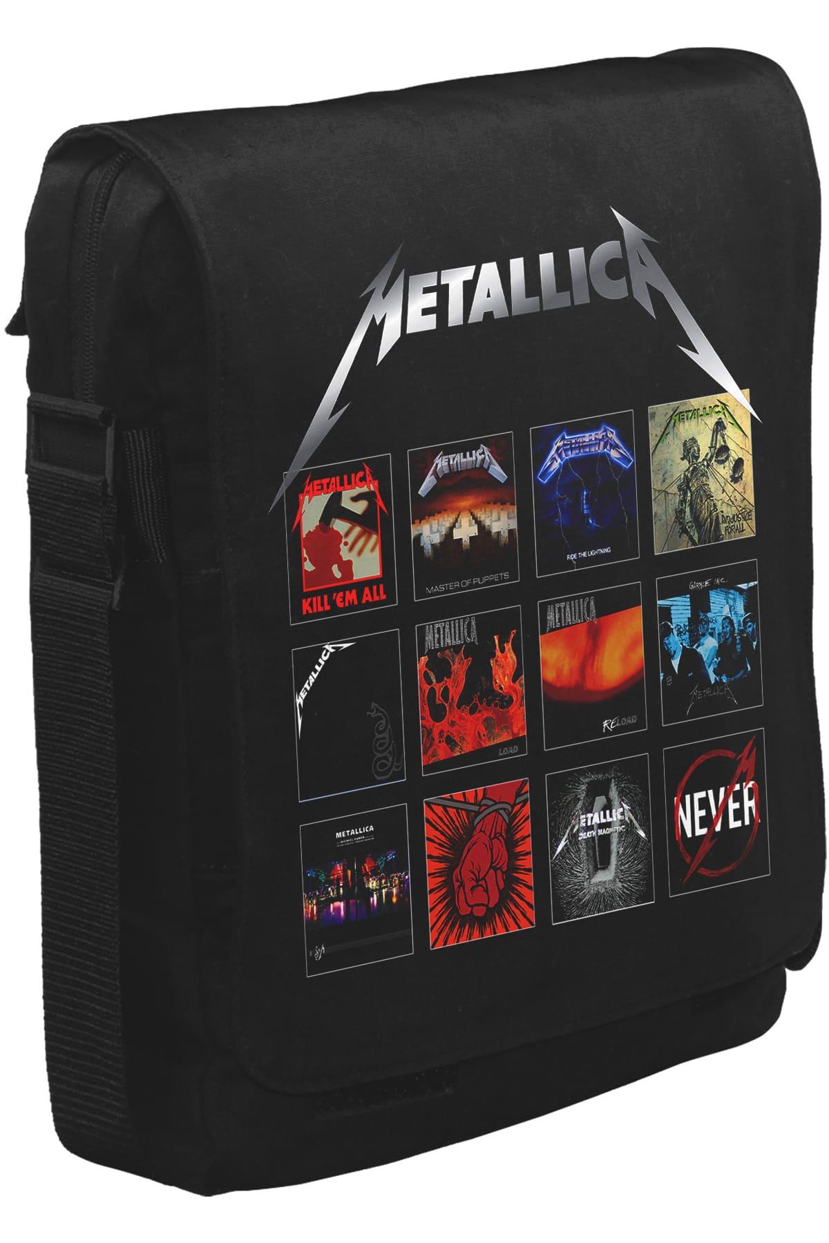 Metallica - Album Covers Unisex Siyah Postacı Çanta