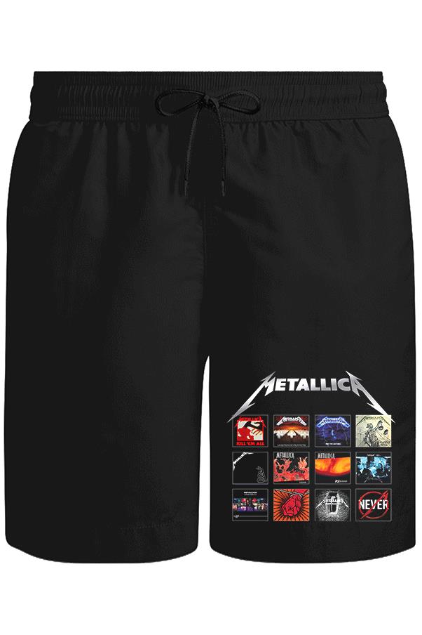 Metallica - Album Covers Unisex Siyah Şort