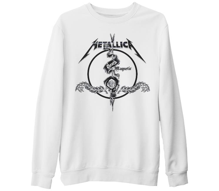 Metallica - Death Magnetic Beyaz Kalın Sweatshirt