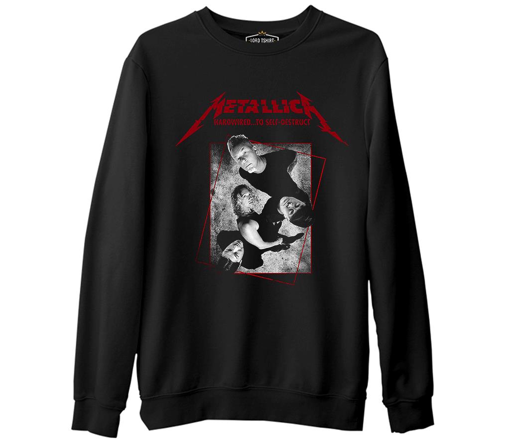 Metallica - Grup Elemanları High Siyah Erkek Kalın Sweatshirt