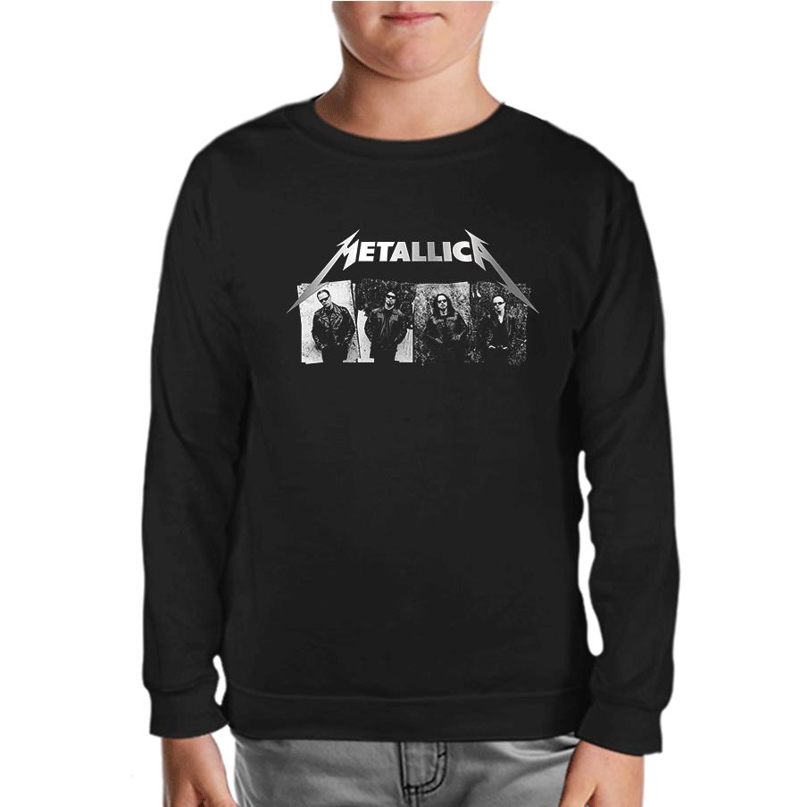 Metallica - Grup Elemanları Wall Siyah Çocuk Sweatshirt