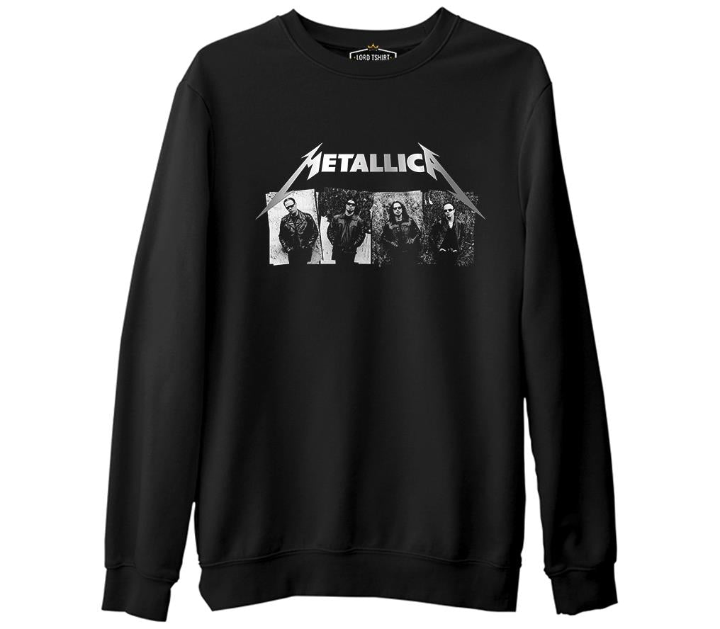 Metallica - Grup Elemanları Wall Siyah Erkek Kalın Sweatshirt