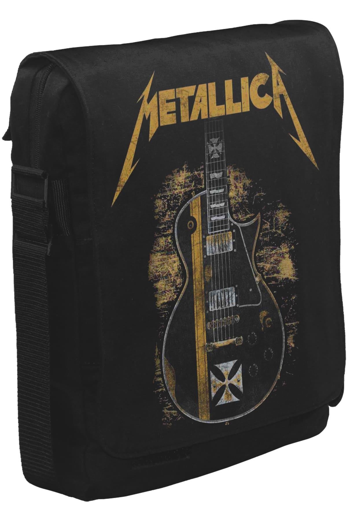 Metallica - Guitar in Sand Unisex Siyah Postacı Çanta