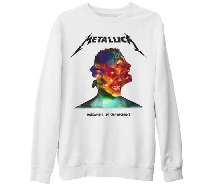 Metallica - Hardwired to Self-destruct  Beyaz Kalın Sweatshirt