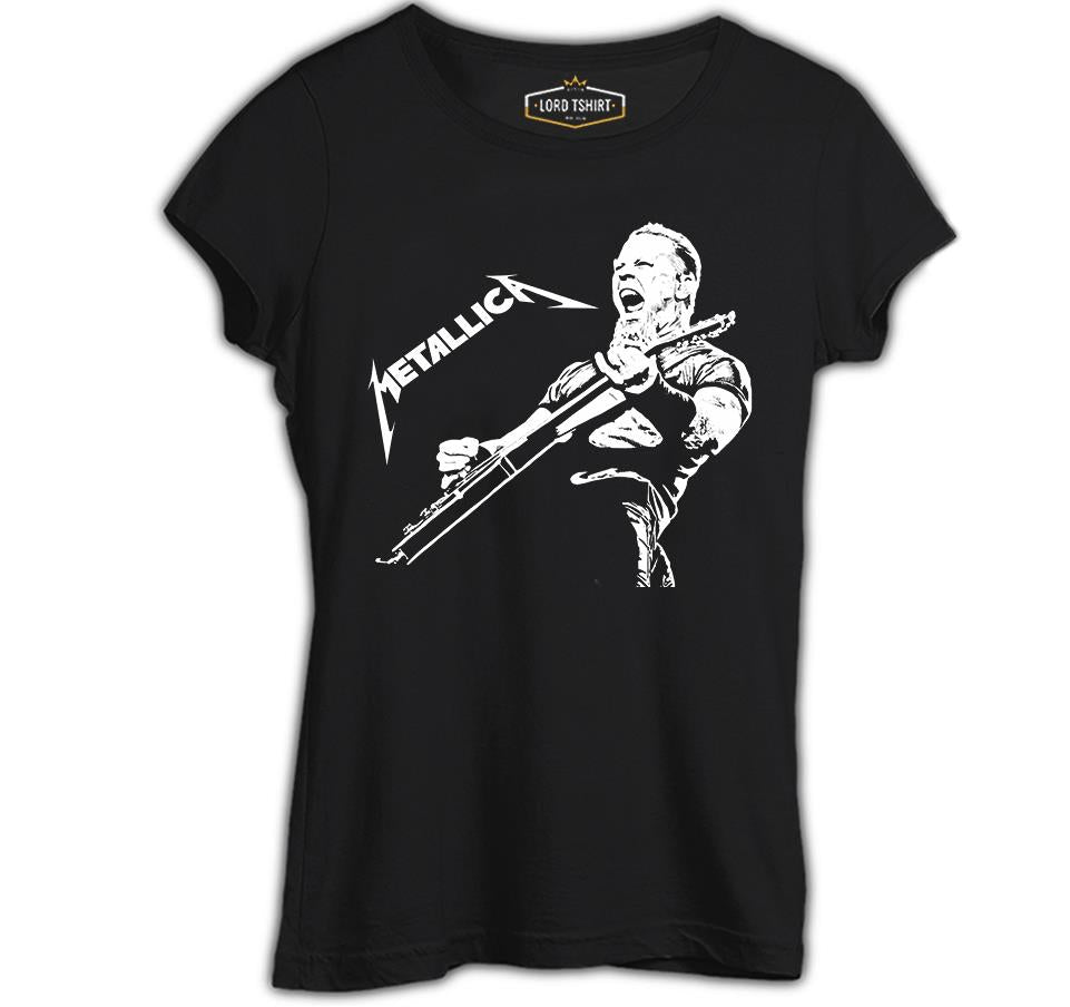 Metallica - James Band Siyah Kadın Tshirt