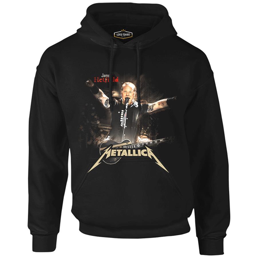 Metallica - James Concert Siyah Erkek Fermuarsız Kapşonlu
