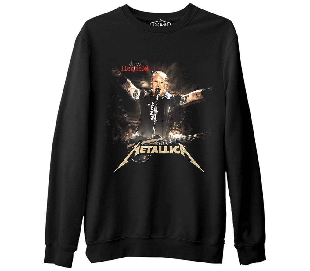 Metallica - James Concert  Siyah Erkek Kalın Sweatshirt
