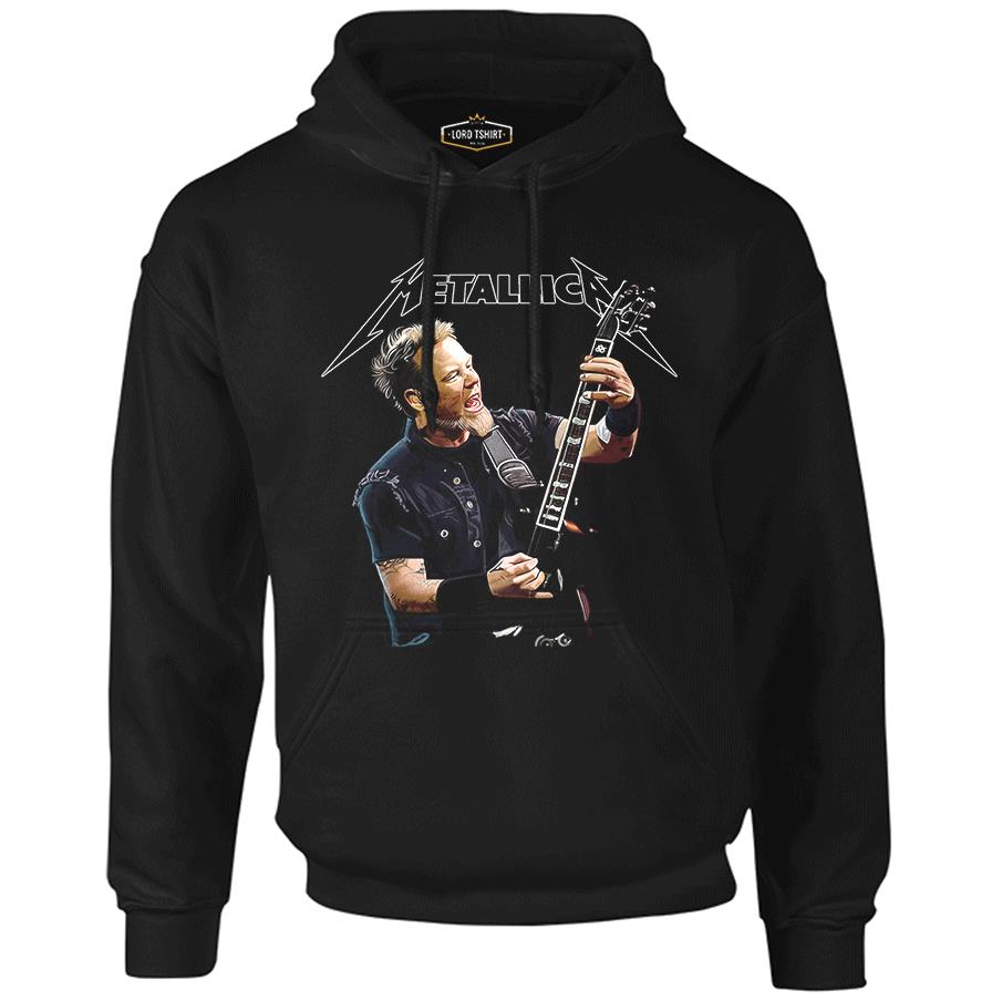 Metallica - James Guitar Siyah Erkek Fermuarsız Kapşonlu
