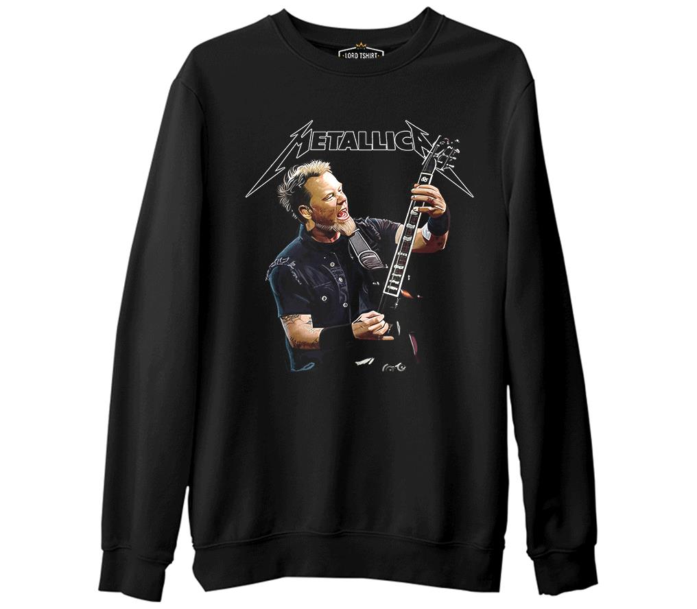 Metallica - James Guitar  Siyah Erkek Kalın Sweatshirt