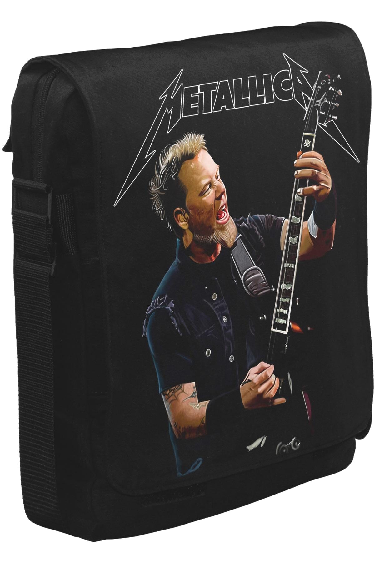 Metallica - James Guitar Unisex Siyah Postacı Çanta