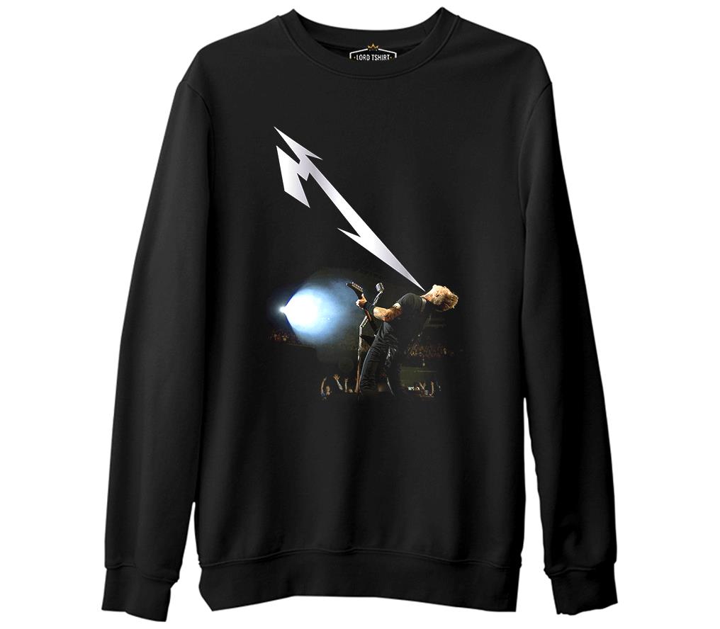 Metallica - James Light  Siyah Erkek Kalın Sweatshirt