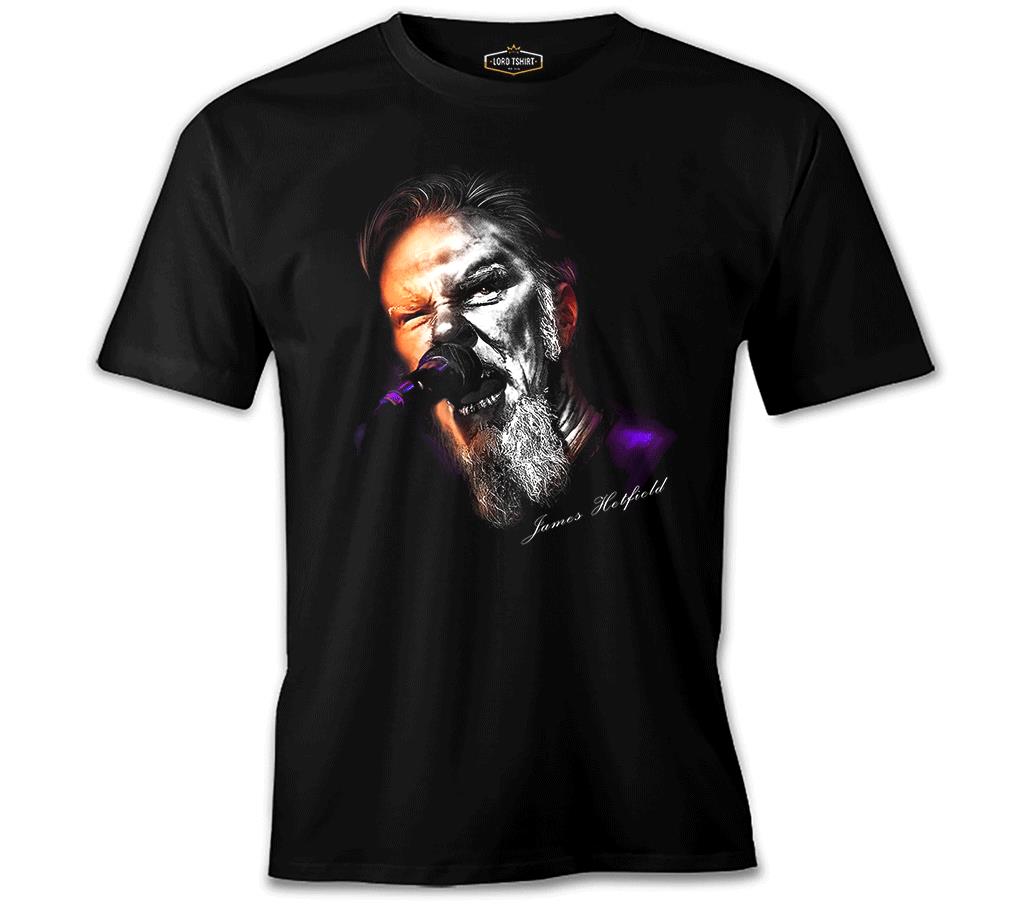 Metallica - James Microphone Siyah Erkek Tshirt