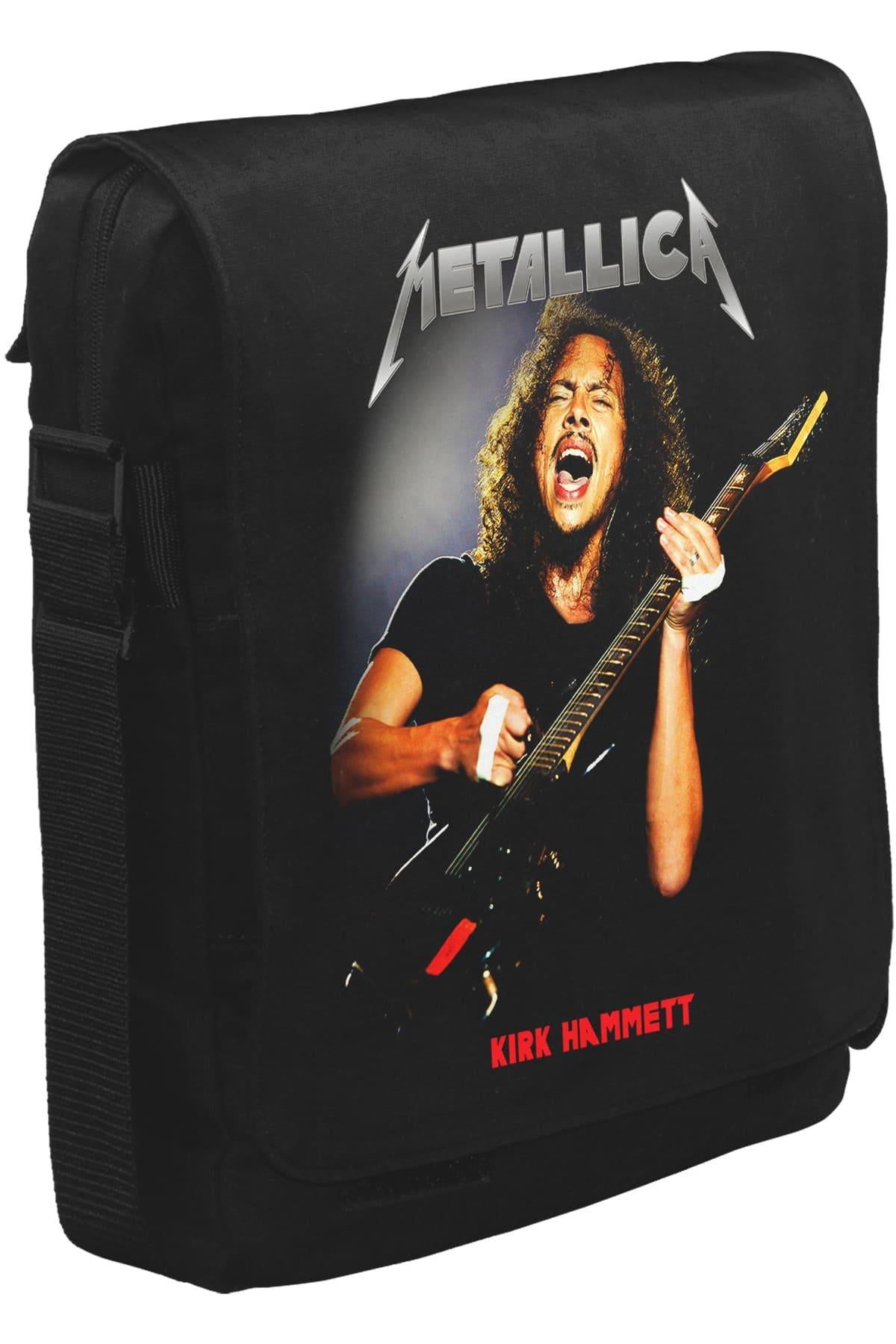 Metallica - Kirk Hammett Unisex Siyah Postacı Çanta