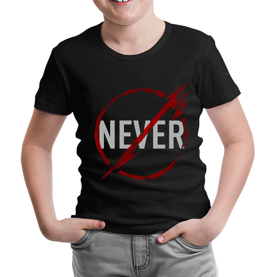 Metallica - Never Logo Siyah Çocuk Tshirt