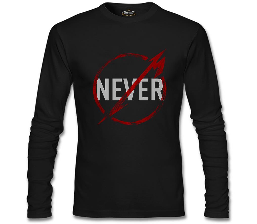 Metallica - Never Logo Siyah Erkek Sweatshirt