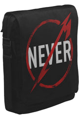 Metallica - Never Logo Unisex Siyah Postacı Çanta
