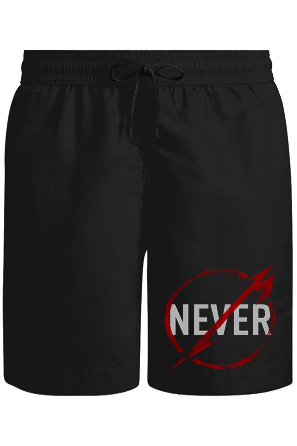 Metallica - Never Logo Unisex Siyah Şort