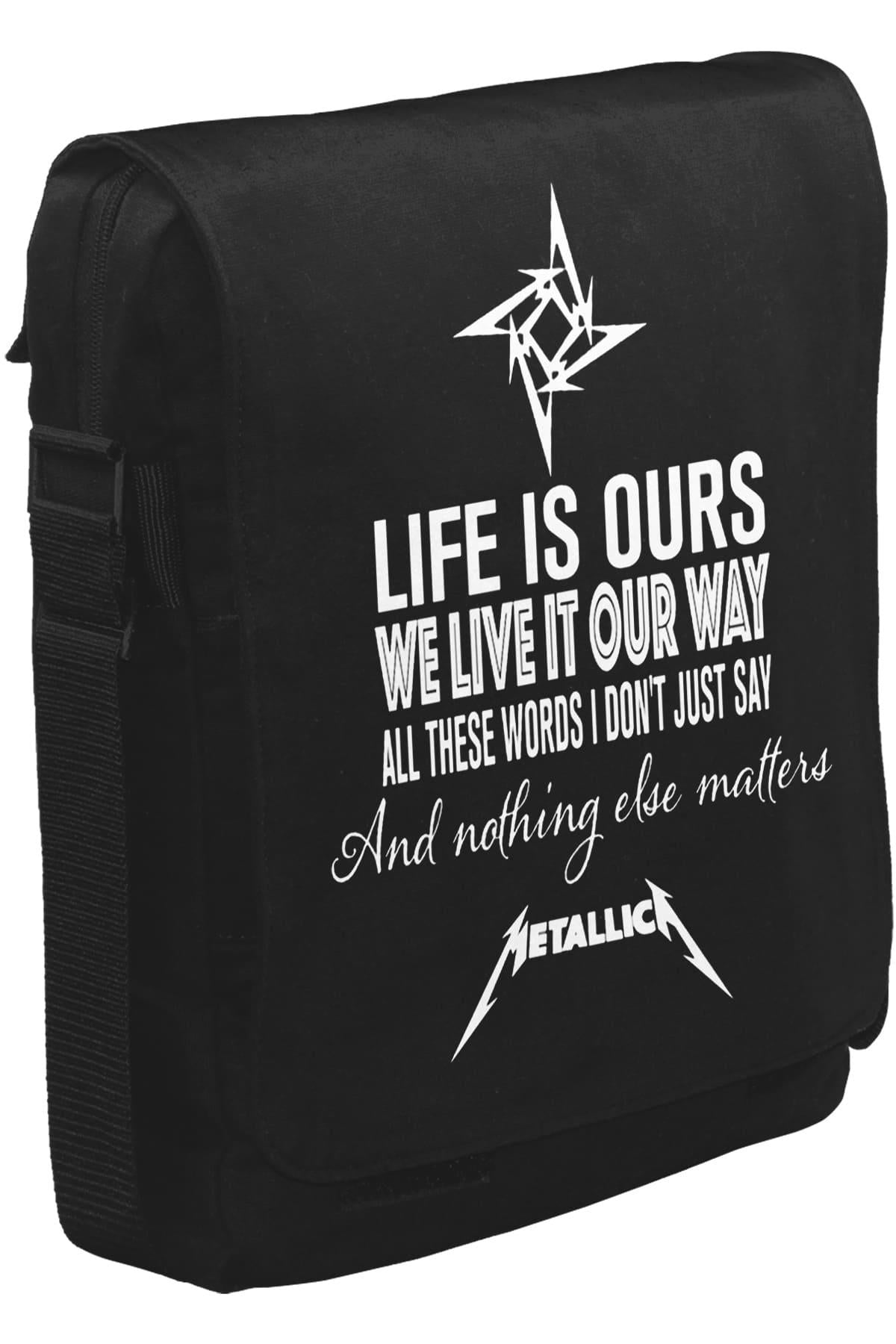 Metallica - Nothing Else Matters Unisex Siyah Postacı Çanta