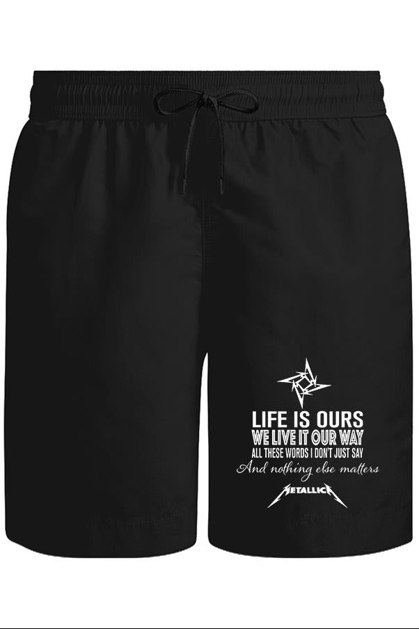 Metallica - Nothing Else Matters Unisex Siyah Şort