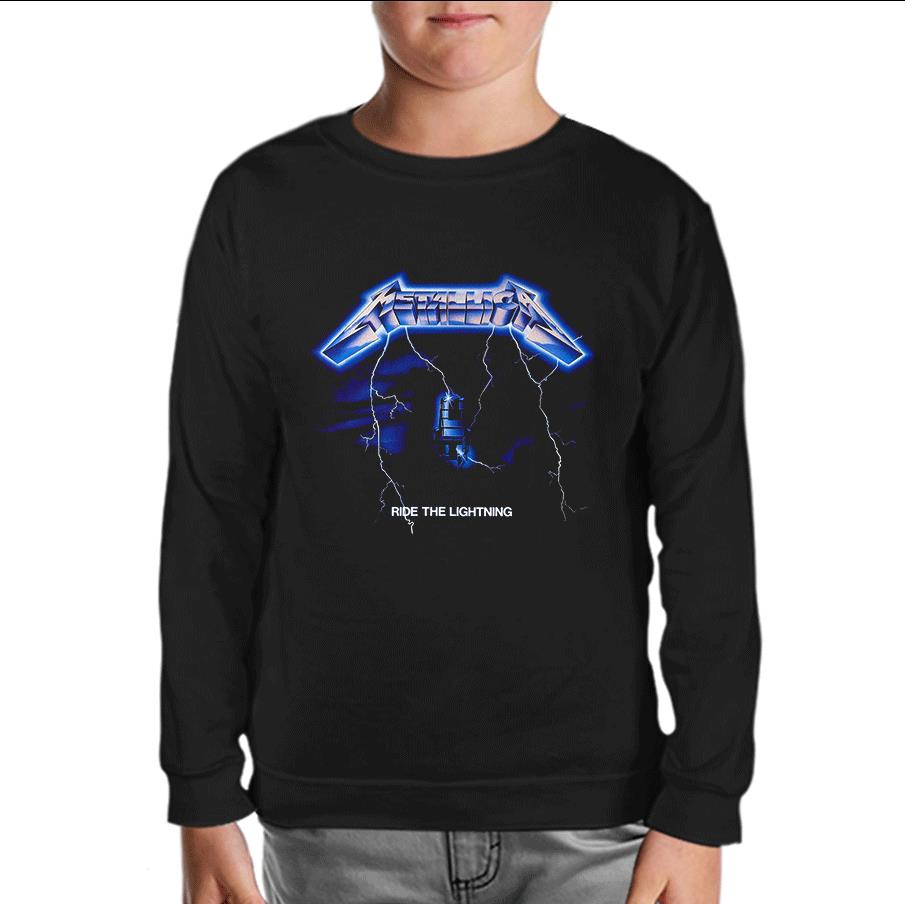 Metallica - Ride the Lightning Siyah Çocuk Sweatshirt