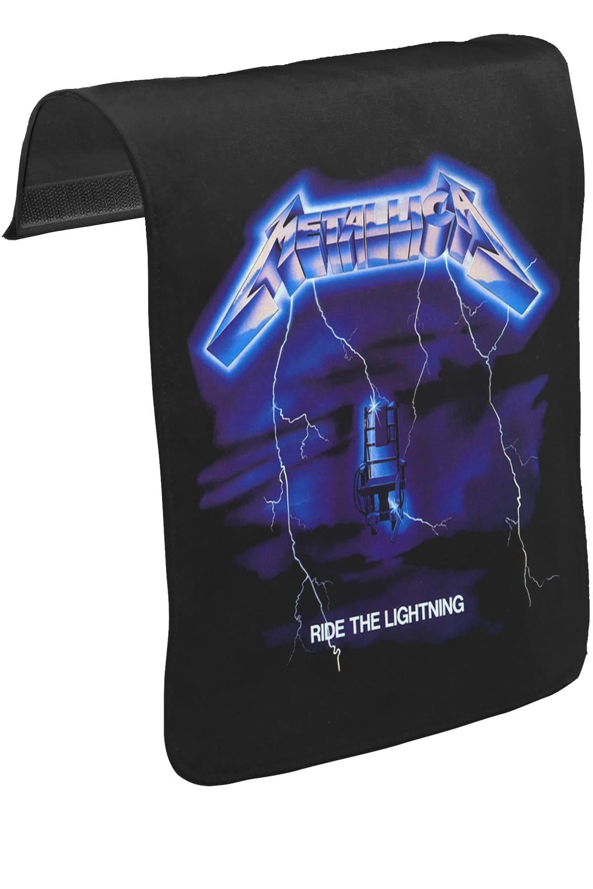 Metallica - Ride the Lightning Unisex Siyah Tak-Çıkar Postacı Çanta Kapağı CK-1201