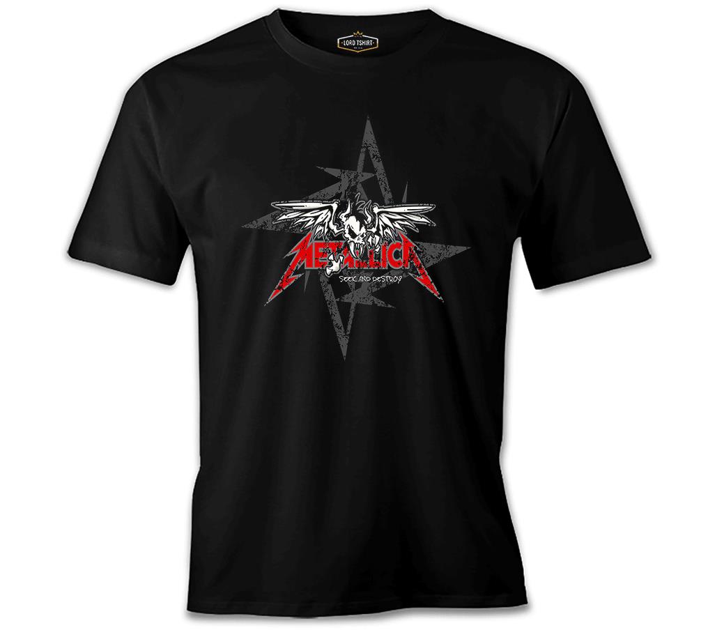 Metallica - Seek and Destroy Logo Siyah Erkek Tshirt
