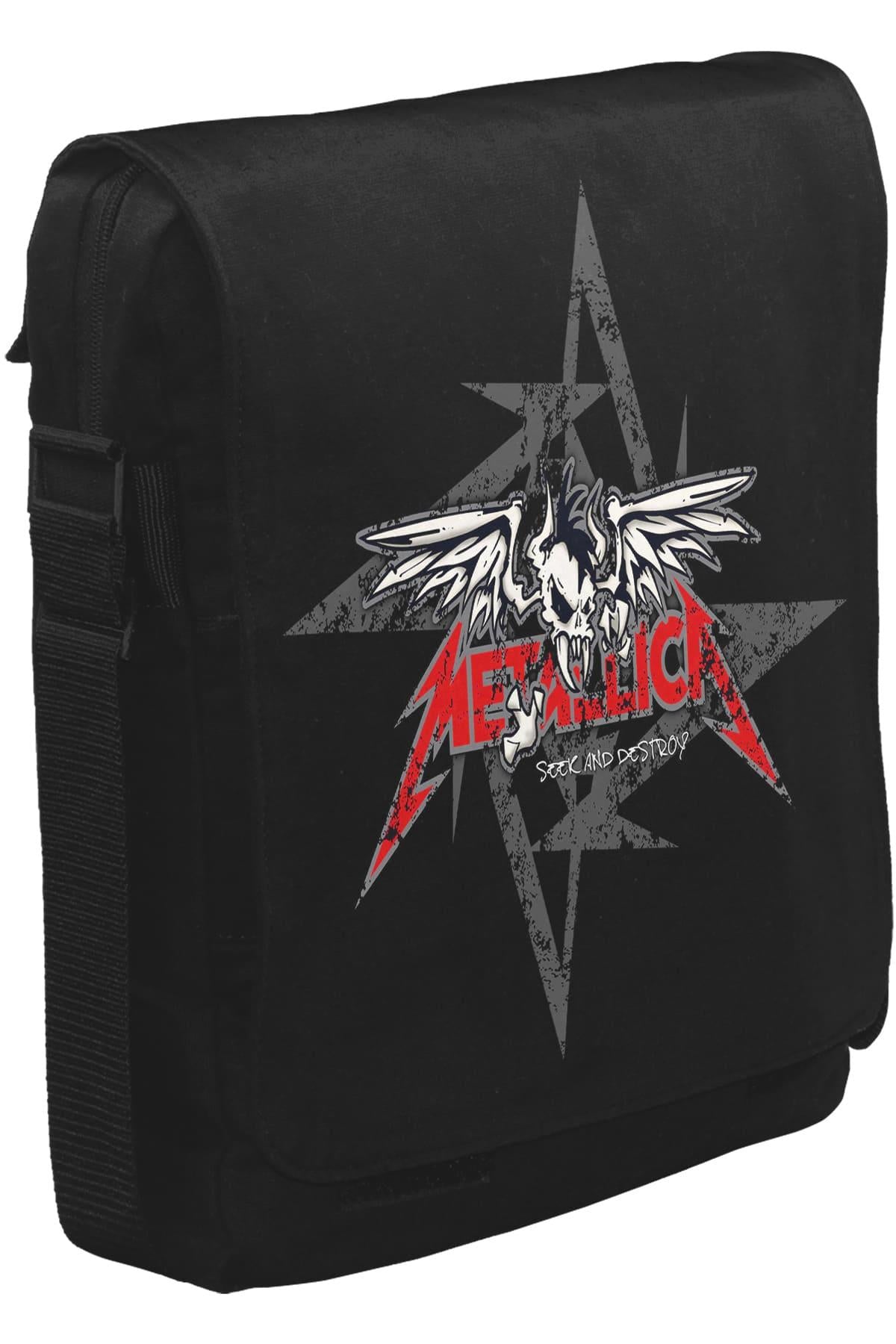 Metallica - Seek and Destroy Logo Unisex Siyah Postacı Çanta