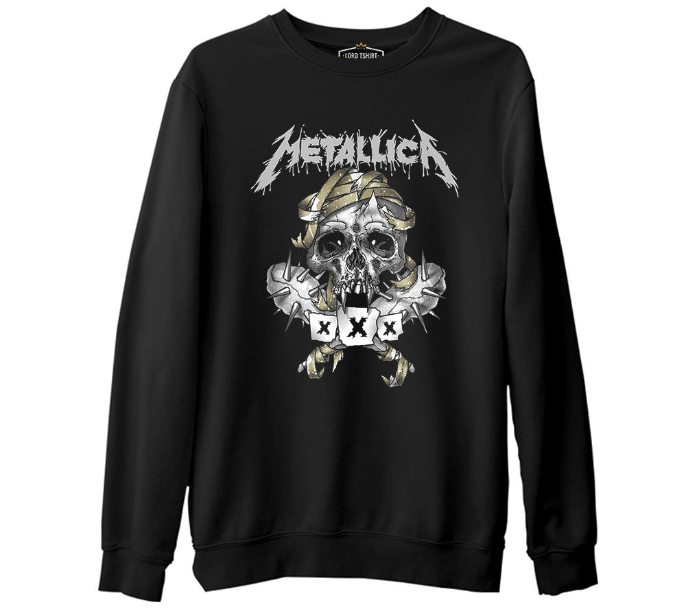 Metallica - X - X Siyah Erkek Kalın Sweatshirt