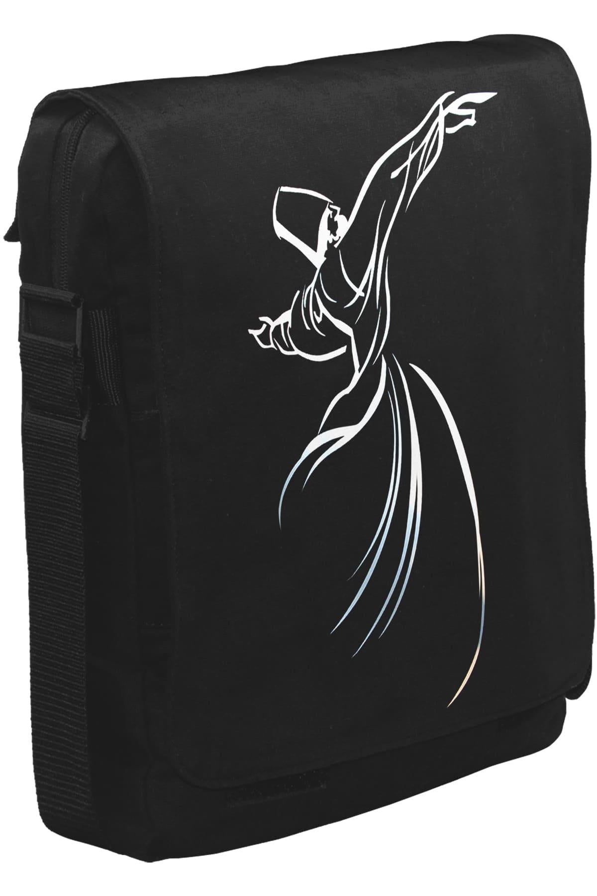 Mevlana Unisex Siyah Postacı Çanta