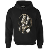Microphone & Headphone Siyah Erkek Fermuarsız Kapşonlu